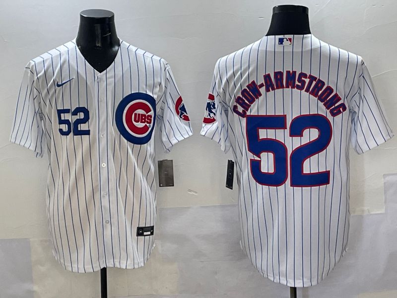 Men Chicago Cubs #52 Crow-Armstrong White Stripe Game 2025 Nike MLB Jersey style 2->chicago cubs->MLB Jersey